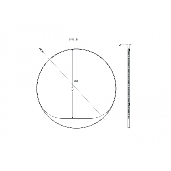 KFE1240 Зеркало круглое  в металлич. раме цвет золото d84см