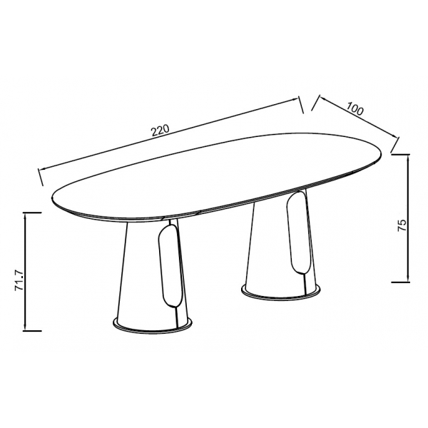 160KD-60070 Стол обеденный, мрамор Venetian Brown, экокожа терракота 220*100*75см