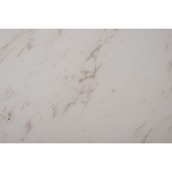 160KD-60090 Стол обеденный, мрамор Volakas, экокожа бежевая d160*75см