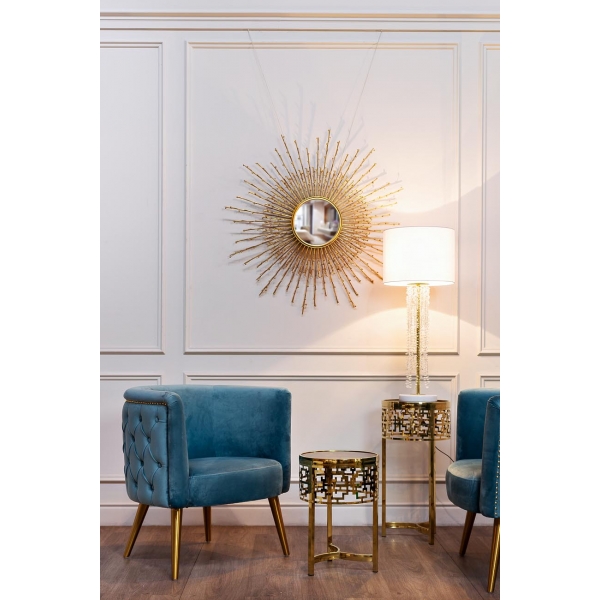 13RXFS5080M-GOLD Стол журнальный стекло коричн./золото d35*50см