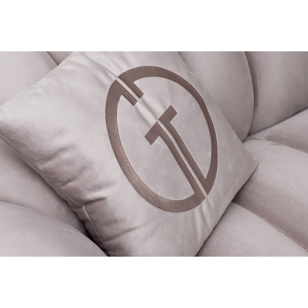 Диван Fabio трехместный велюр бежевый Colton1001-SERROS 239*95*72см, 2 подушки