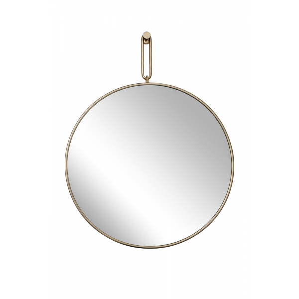 79MAL-9206-100G Зеркало на подвесе рама металл. цвет золото d77см