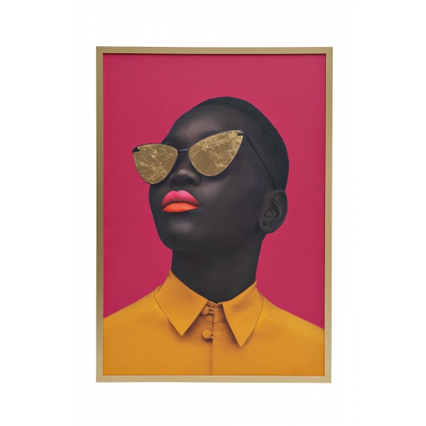 89VOR-AFRICAN GIRL2 Холст "Африканка-2" 100х70 см, багет алюм(зол)