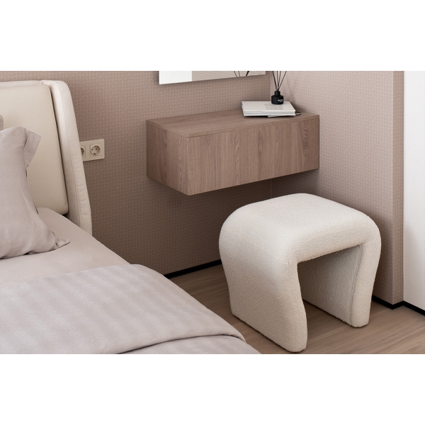 GY-08717 Банкетка букле белый d54*40,5*45,5см