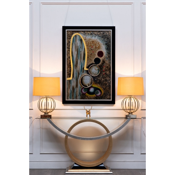 22-86949 Лампа настольная плафон золотистый d40*70см