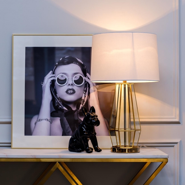 22-88243 Лампа настольная плафон белый d35*72см