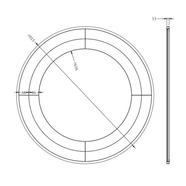 KFG091 Зеркало в двухцветной зеркальной раме/золото d91см