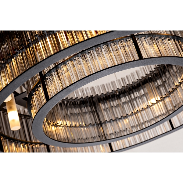 91GH-80567 Люстра подвесная чёрный/стекло прозрач. d70*h150см