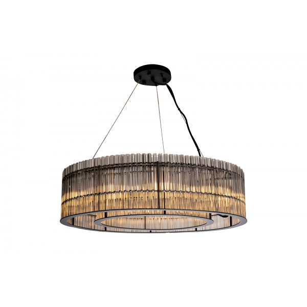 91GH-80567 Люстра подвесная чёрный/стекло прозрач. d70*h150см