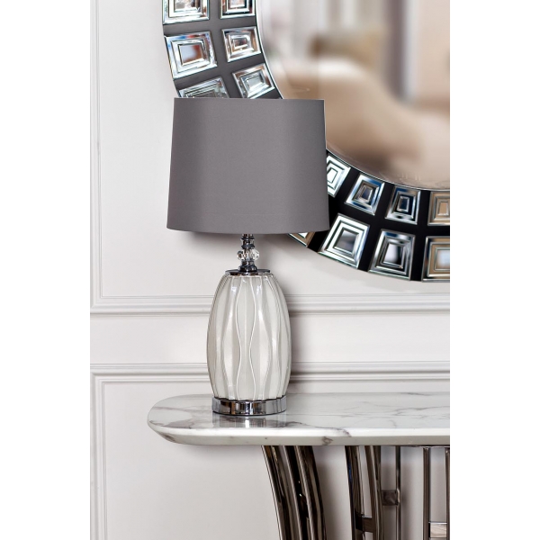 22-87755 Лампа настольная плафон светло-серый d30*62см (2)