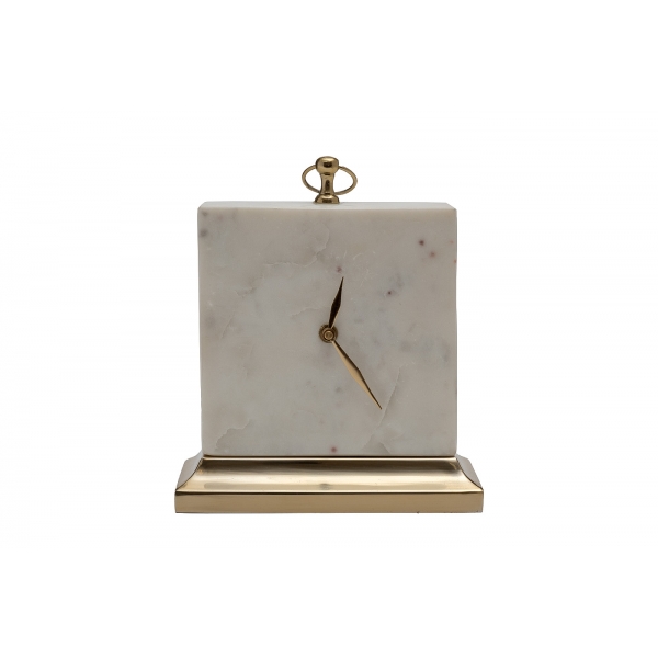 79MAL-5886-25 Часы настольные белый мрамор h25см
