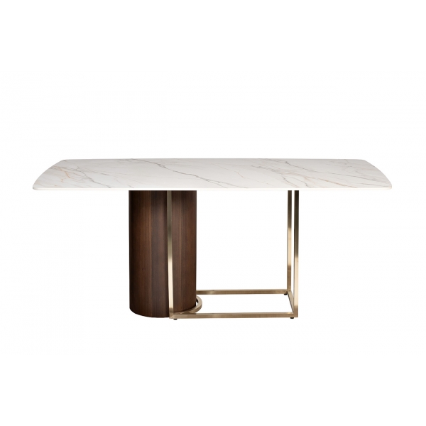 76AR-21100 Стол обеденный иск.камень белый 180*90*75см