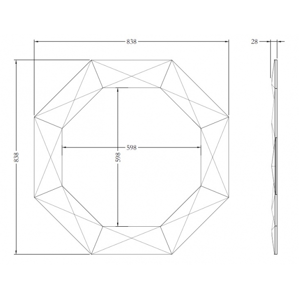 KFG157 Зеркало круглое в объемной раме d84 см