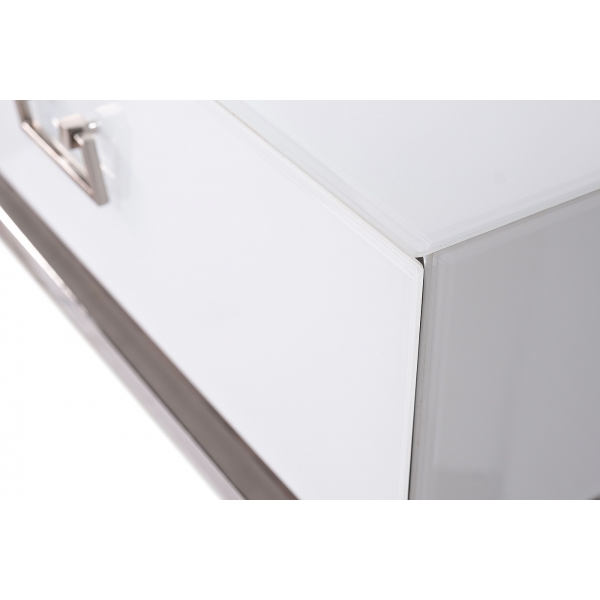 KFG070-NI Консоль 2 ящика белая/хром  120*42*77см