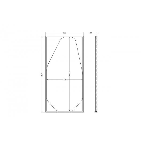 KFG206 Зеркало напольное абстрактной формы в раме 86*10*166см