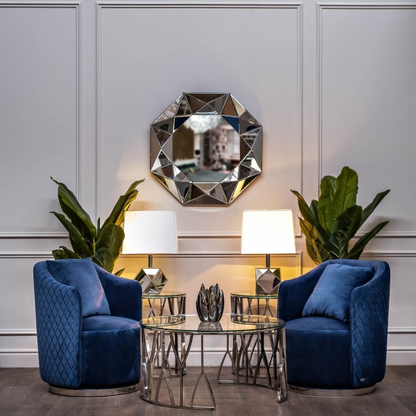 13RXCT3104-SILVER Стол журнальный стекло прозр./серебро d90*45см