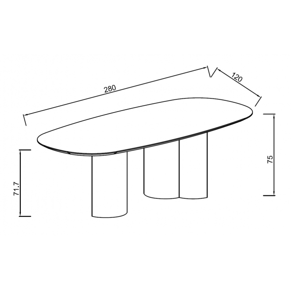 160KD-60081 Стол обеденный, мрамор Picasso 280*120*77см