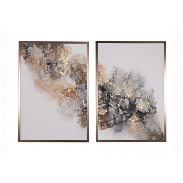 89VOR-MARBLE7/2 Постеры "Мрамор. Диптих-3" (2шт)*70*100см,багет латунь, с поталью