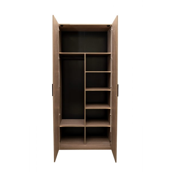 GD-10013/2-3 Шкаф Alto двухд c полками, цвет дуб Урбан Кофейный, фасад глухой 100*57*228.5см