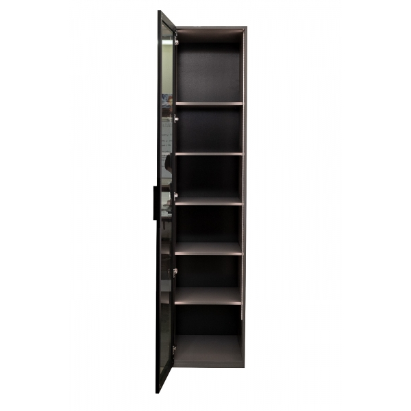 GD-10014-6 Шкаф Alto пенал c полками,цвет серый Кобальт, дверце стекло(тонир) 50*57*228.5см