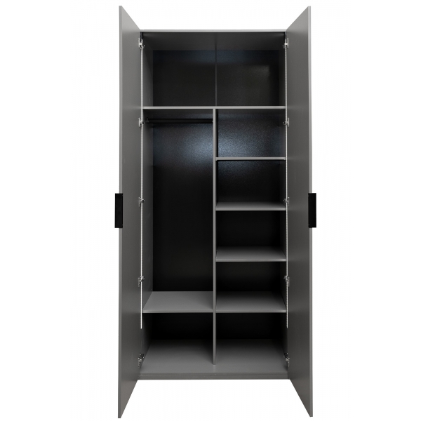 GD-10013/2-6 Шкаф Alto двухд с полками, цвет серый Кобальт, фасад глухой 100*57*228.5см