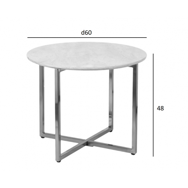 30B-85521 Стол журнальный круглый черный / хром d60*48cм