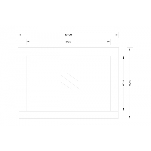 19-OA-8172 Зеркало прямоугольное отделка цвет золото 74*104см