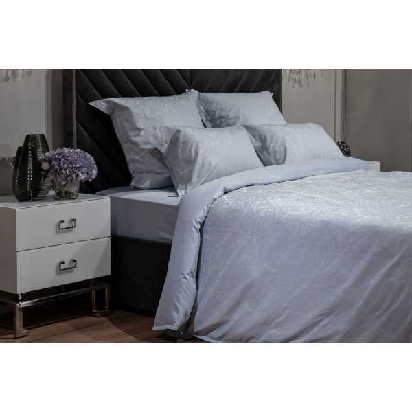 130HB-00033 Простыня сатин голубой 240*250