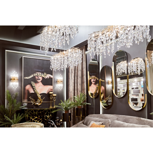 19-OA-6385 Зеркало овальное в мет. раме цвет золото 45*110*3,5см