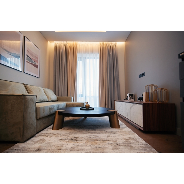 58DB-CT17191 Стол журнальн.Kong темный орех d138*33см,столешница d120