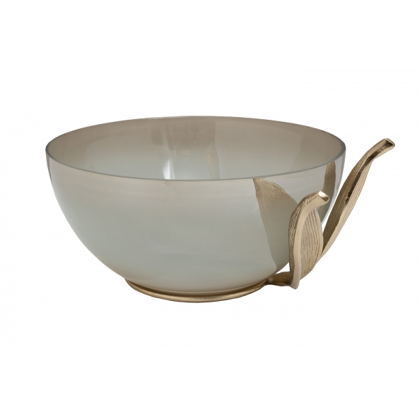 69-22763 Чаша декорат."Flora" стекло, мет.зол. 34,5*30*16,5 см