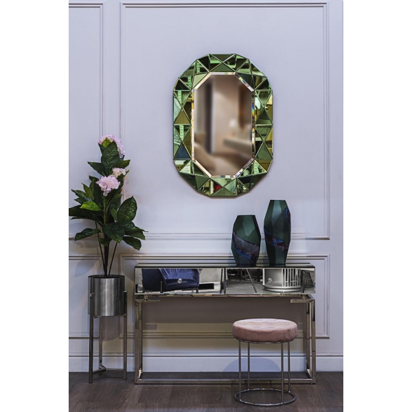 KFG079 Зеркало в зеленой зеркальной раме 101*71*3см