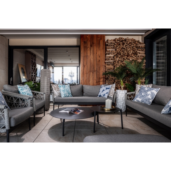 39AR-T240 Стол журнальный уличн."Амбиансе"(L) антрацит d100*28см