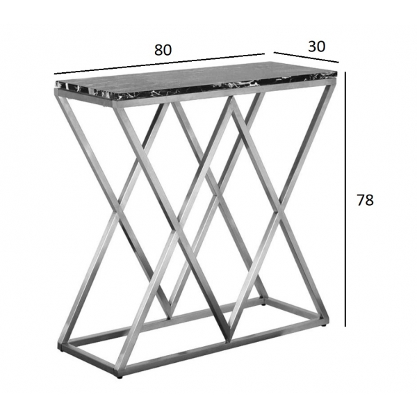 47ED-CST026/80GOLD Консоль Bianco Namibia бел.мр/мат.зол80*30*78
