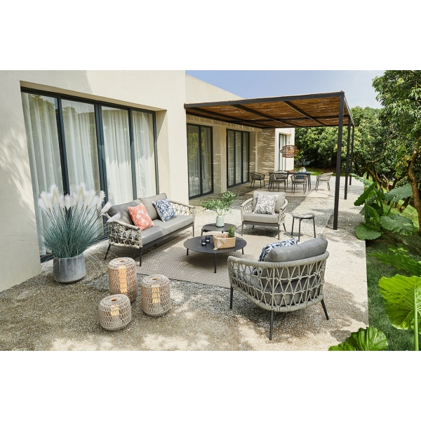 39AR-T240 Стол журнальный уличн."Амбиансе"(L) антрацит d100*28см