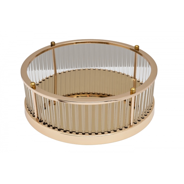 2K299500-SG Поднос декоративный с золотыми бортами d35см