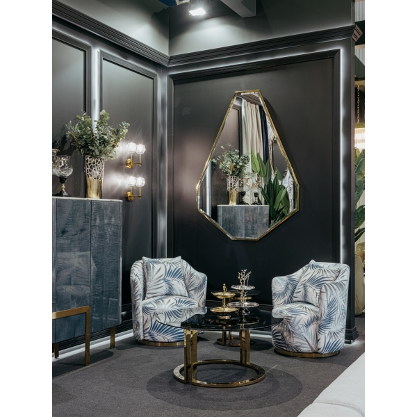 KFG088 Зеркало в металлич. раме  цвет золото 120*160см