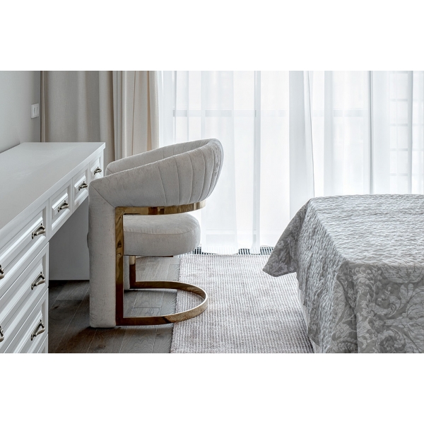 GY-DC8386GOLD-CR Стул велюр кремовый/золото 67*66*85см