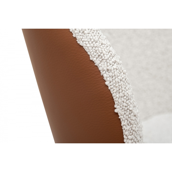 160KD-80070 Стул обеденный, экокожа кремовый/терракота 63*54*83см