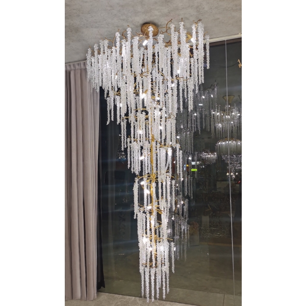 86-70632 Люстра каскадная d.80*h200 см, металл цвет золото