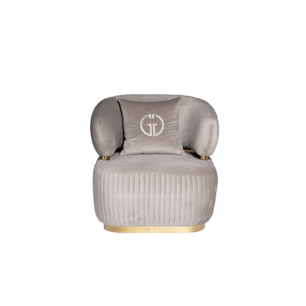 102AN-KRES-1301-SER Кресло Glarus, велюр серый 90*88*86см