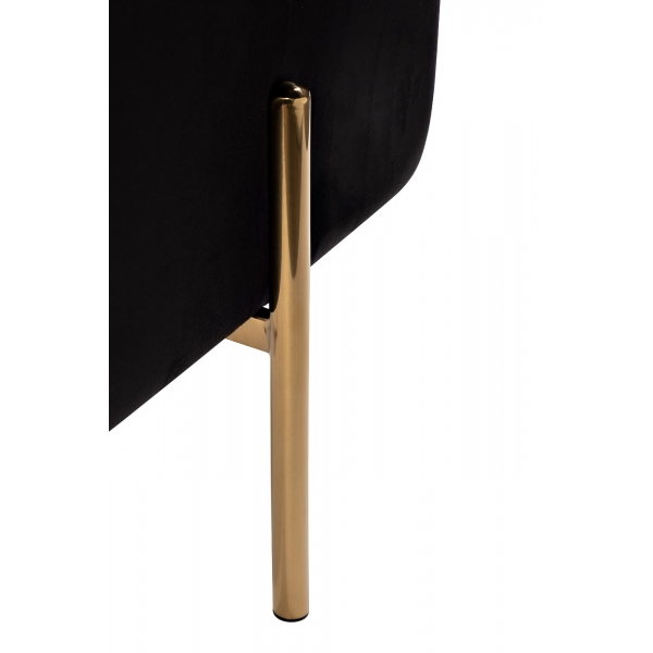 76AR-732BAN-CHERN Банкетка велюр черный/золото 42*42*44см