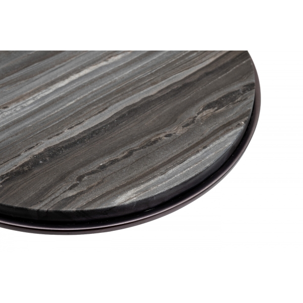 69-21534 Стол журнальный мрамор/метал. цвет черный d31,5*h66см