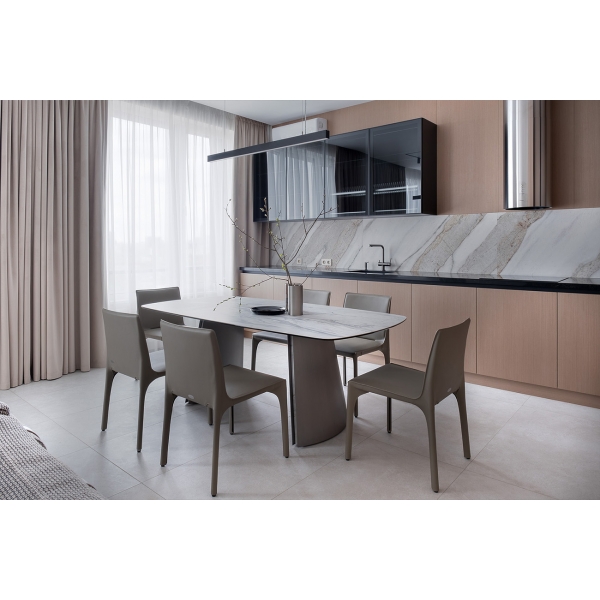 160KD-80060 Стул обеденный экокожа бежевый 56*48*81см