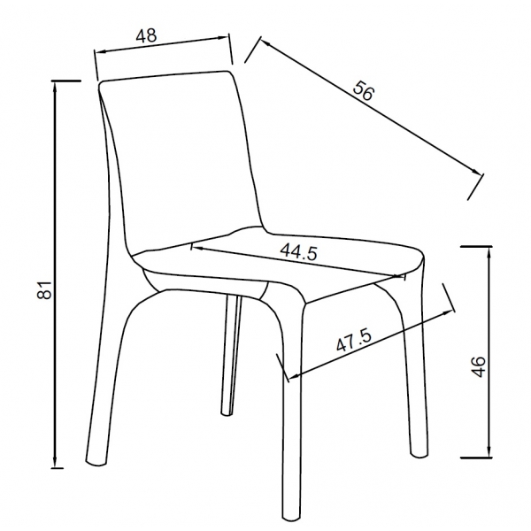 160KD-80060 Стул обеденный экокожа бежевый 56*48*81см