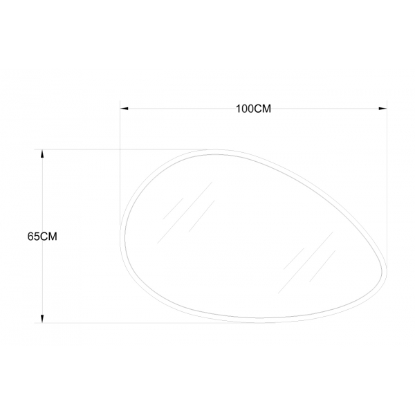 19-OA-9114 Зеркало в металл. раме золотого цвета с подсветкой LED 65*100см
