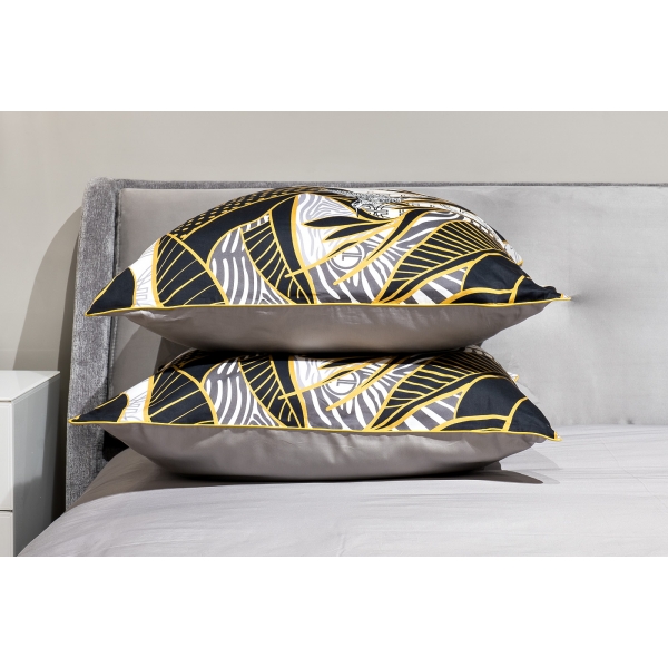 130HB-00008 Комплект наволочек Тропики 50*70 золото/серый (2шт)
