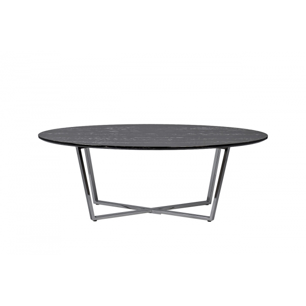 30B-85511 Стол журнальный овальный черный / хром 120*65*41см