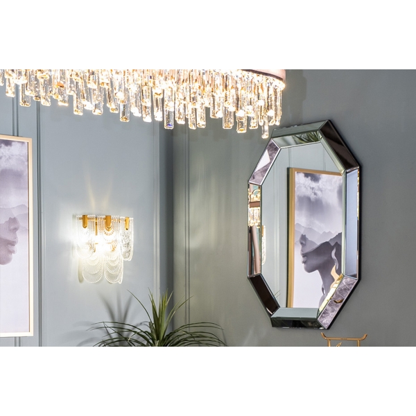 19-OA-8171 Зеркало декоративное в серебристой раме 76*101см