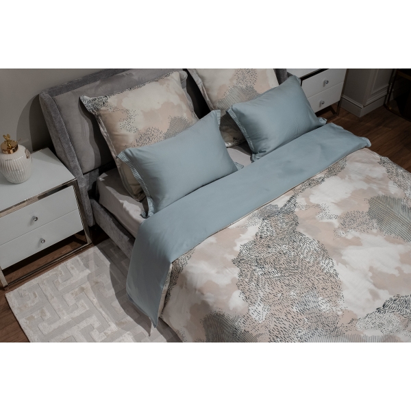 144HF-70601 Пододеяльник Нувола принт тенсель бирюзовый 220*200